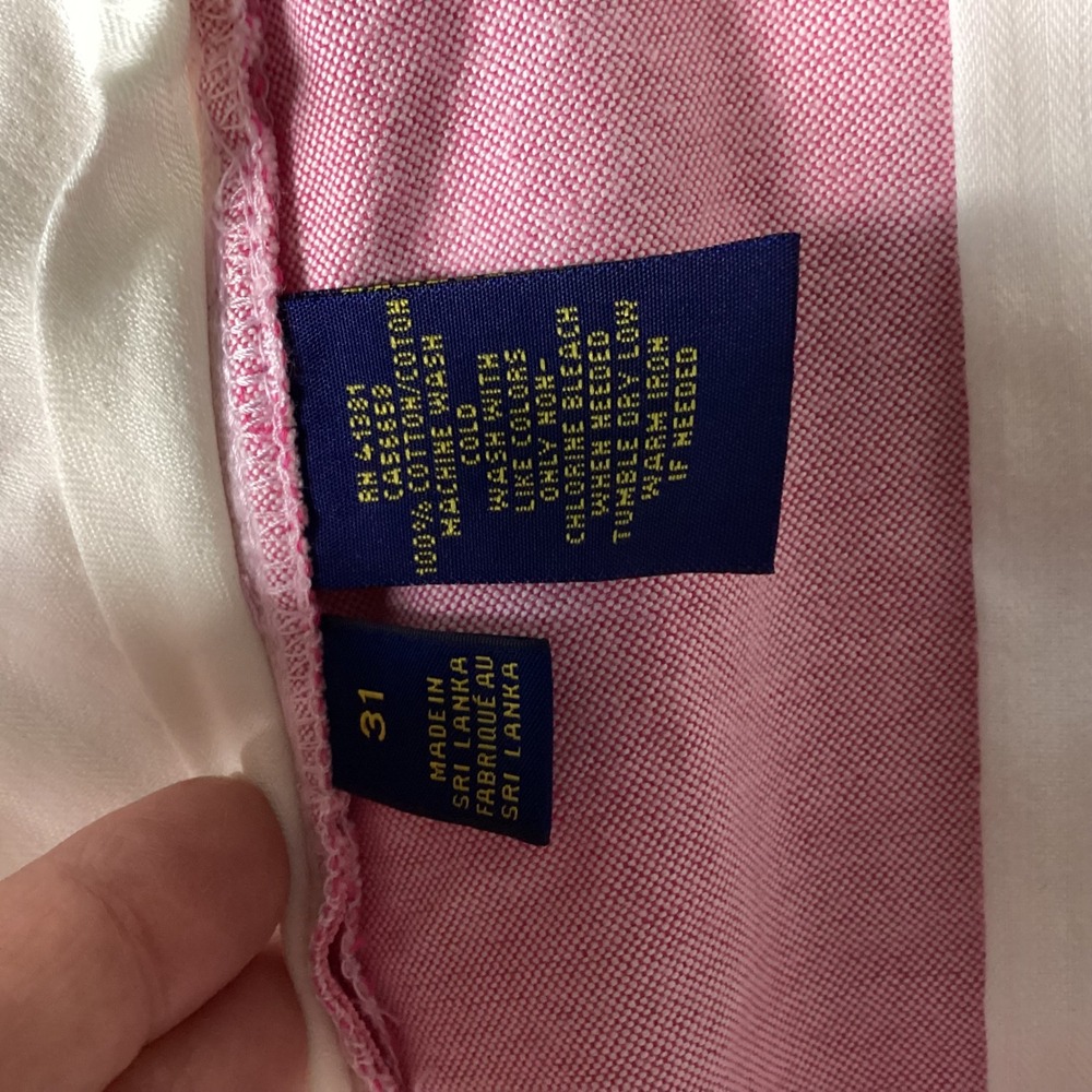 Polo Ralph Lauren Mens Pink Oxford Cotton Shorts Size 31 Classic Fit Preppy - Picture 7 of 8